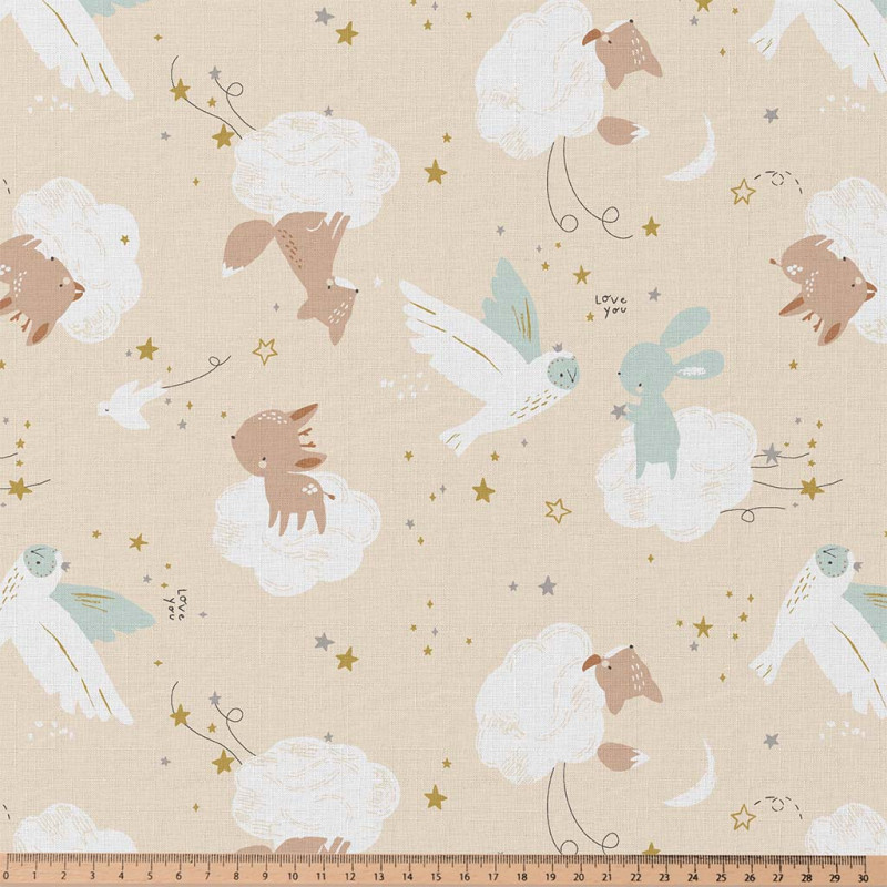 Printed Cotton MISTOU Wheat / Brown Sugar